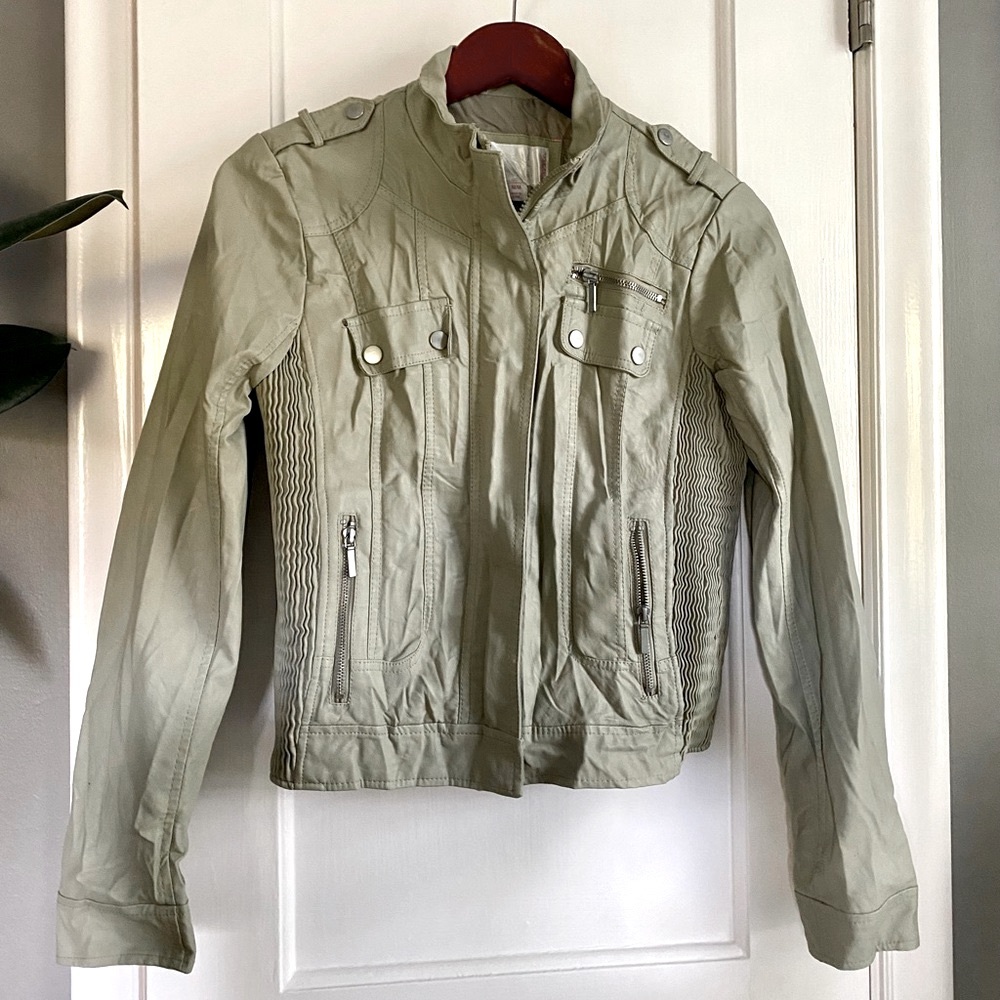 xhilaration moto jacket - light grey/olive